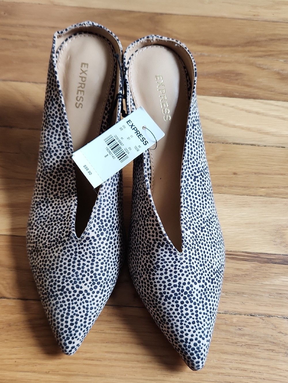 Express Women's Beige Pointed Slip-On With Low Heel